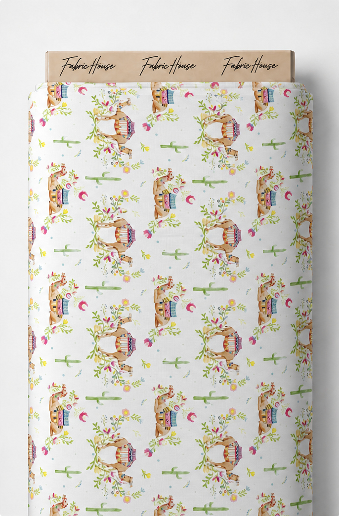 Vintage Cream Botanical silk full roll
