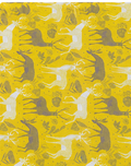 Golden Yellow Botanical Garden silk, print close up