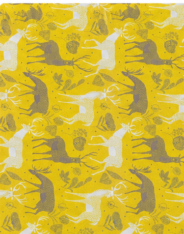 Golden Yellow Botanical Garden silk, print close up
