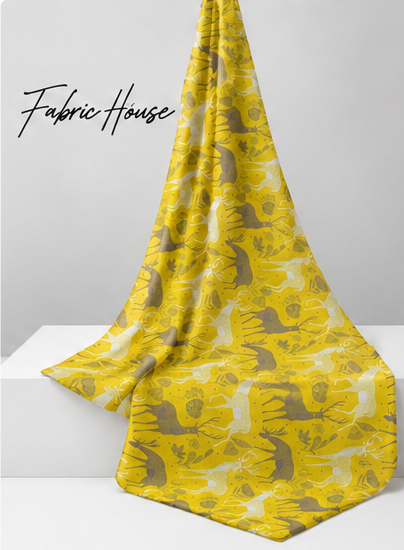 Golden Yellow Botanical Garden silk draped to show drape and sheen