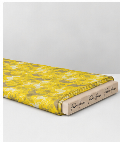 Golden Yellow Botanical Garden silk folded