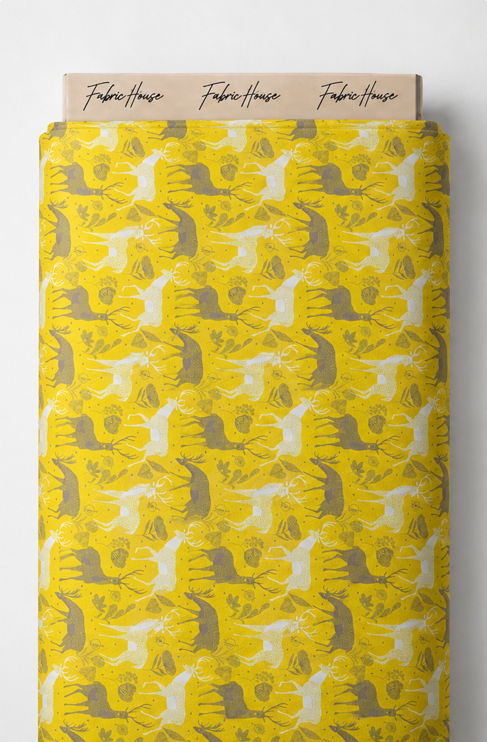 Golden Yellow Botanical Garden silk full roll